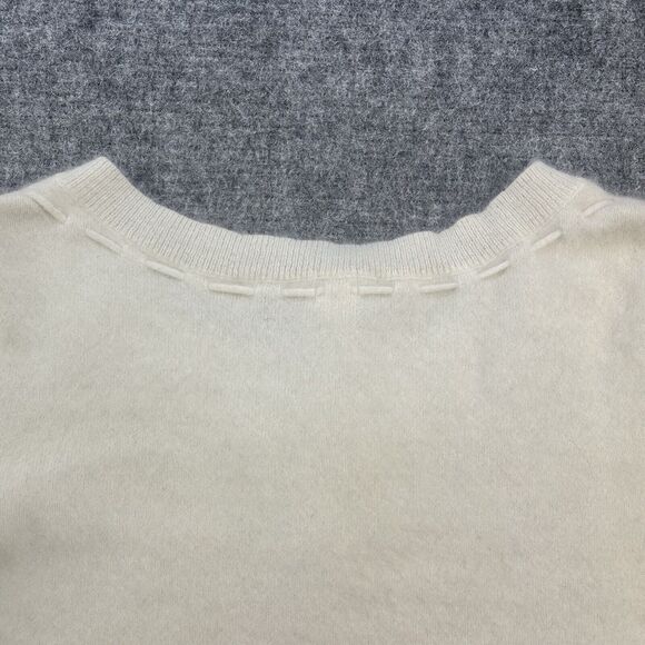 Vintage 90s Urban Outfitter Mohair Sweater Women Medium Cream Cardigan Coquette - Picture 8 of 14